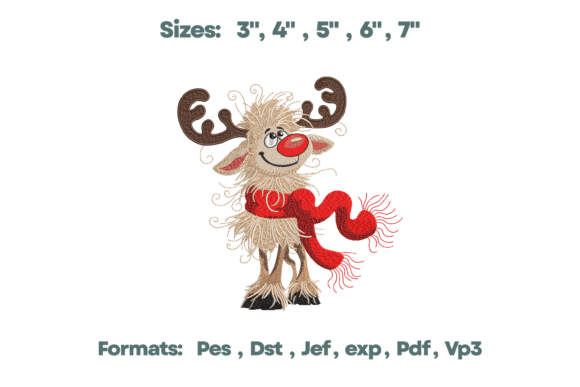 Fluffy Reindeer Red Scarf Embroidery Review